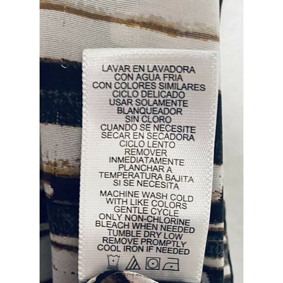 Narciso Rodriguez Top Womens XL Black Striped Scoop Neck Short Sleeve Boho - Picture 8 of 9